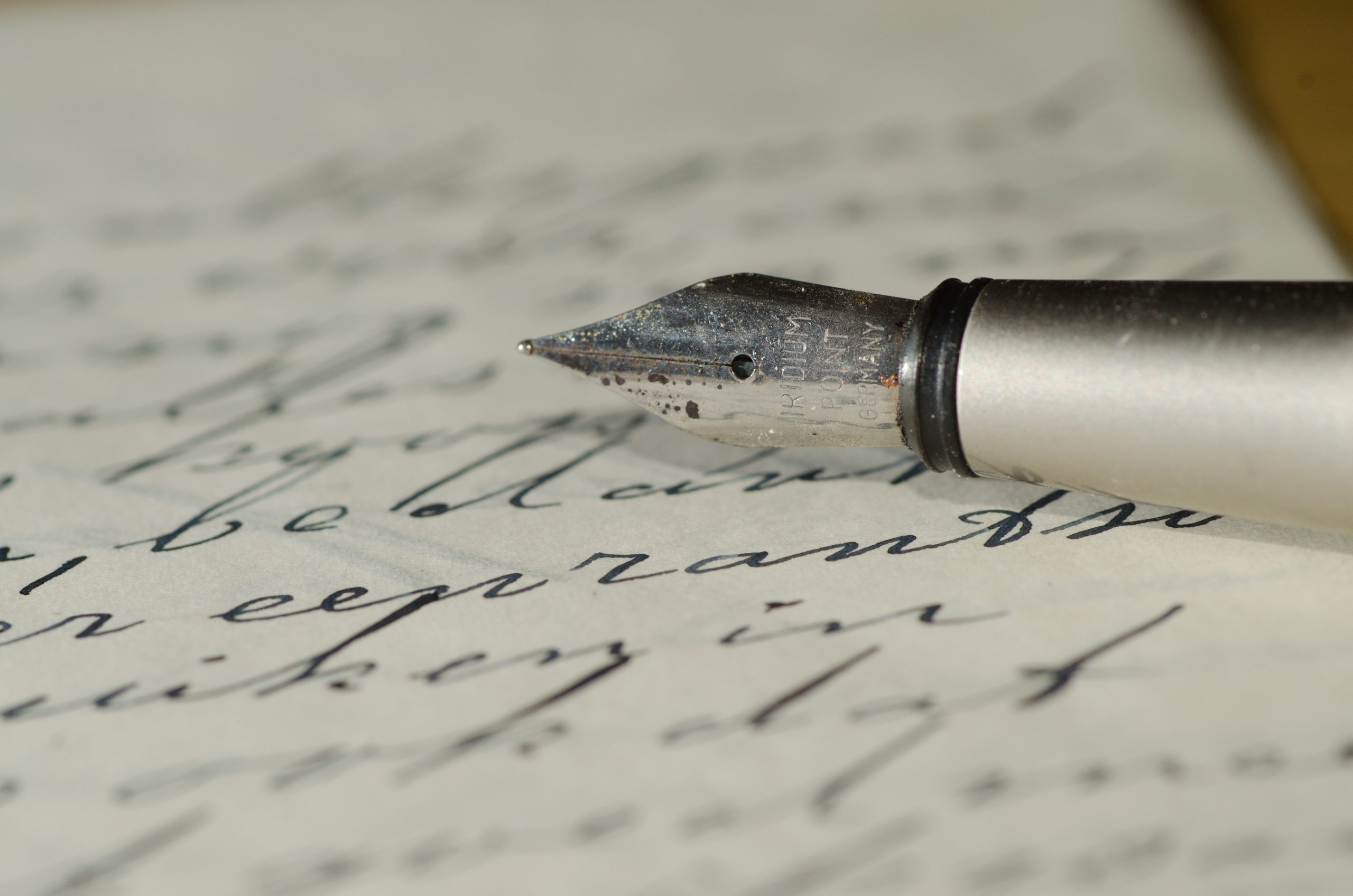 fountain pen, letter, handwriting